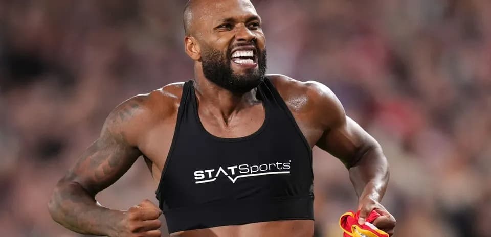 Athlete celebrating after a performance on the field