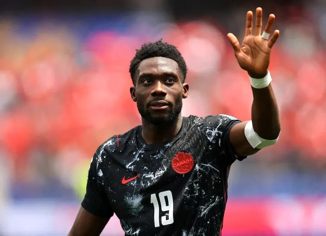 Canadian player celebrating during World Cup match