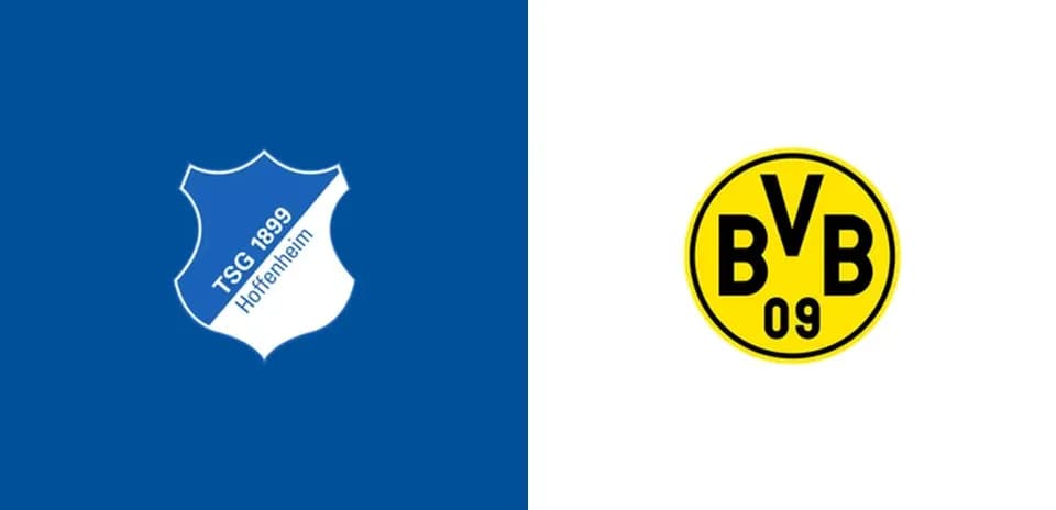 Logos of TSG Hoffenheim and Borussia Dortmund