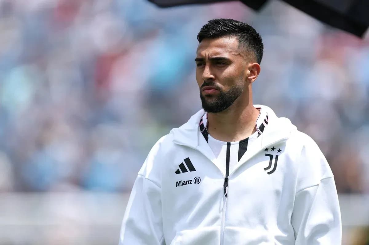 Juventus player in warm-up jacket before match