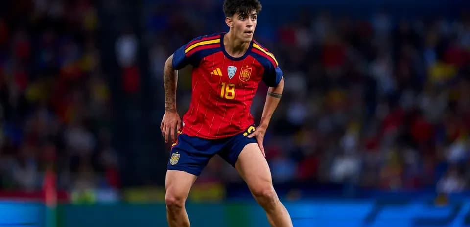 Player in Spain kit during football match