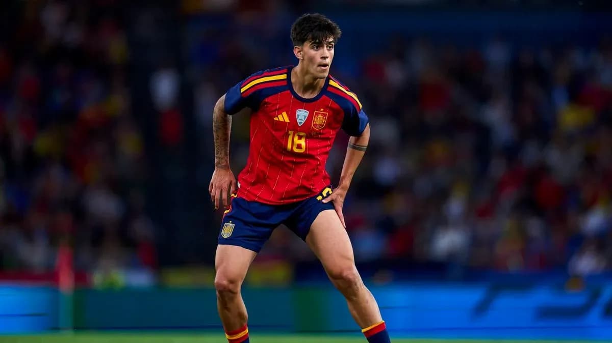 Player in Spain kit during football match