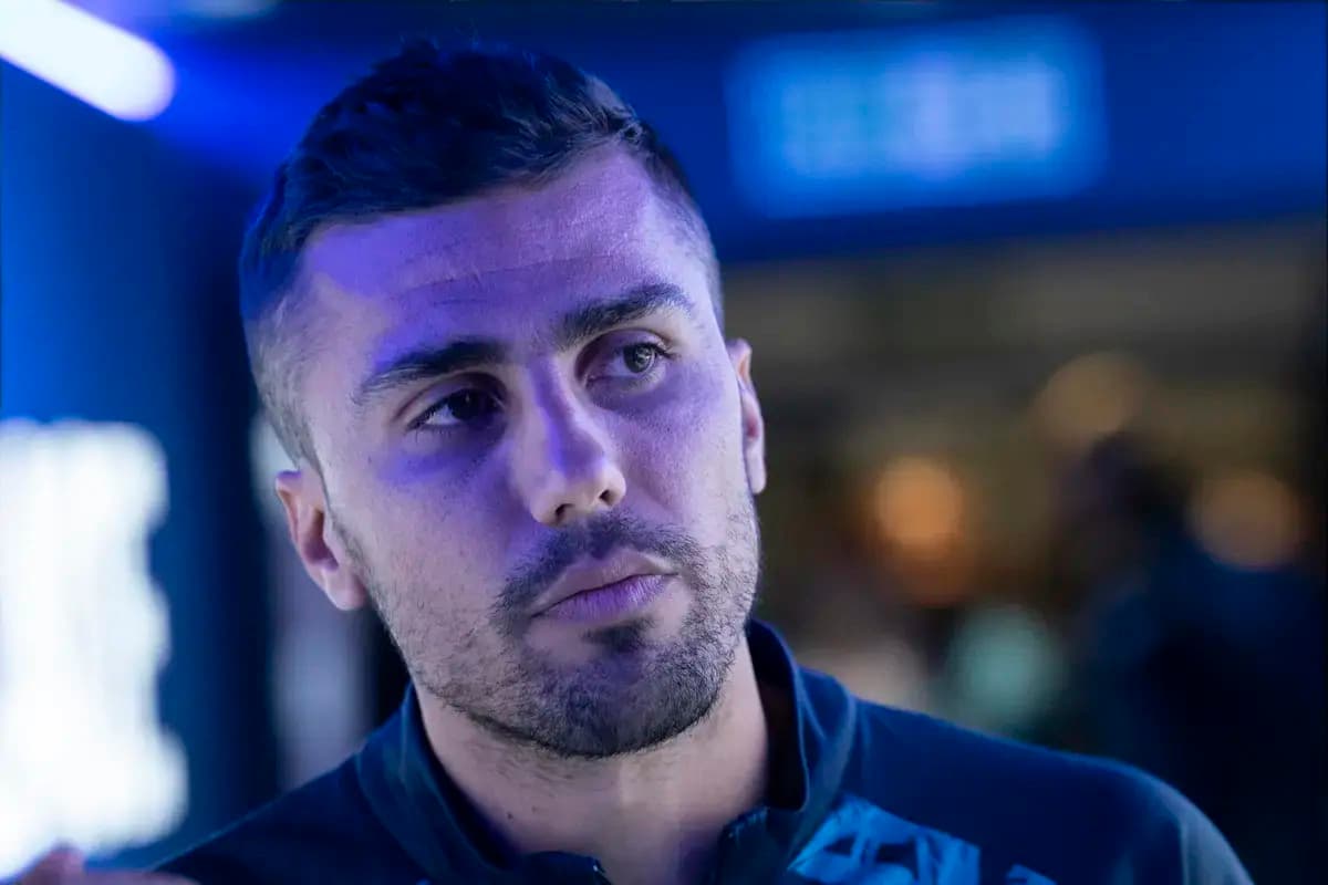 Athlete in a blue-lit environment during event