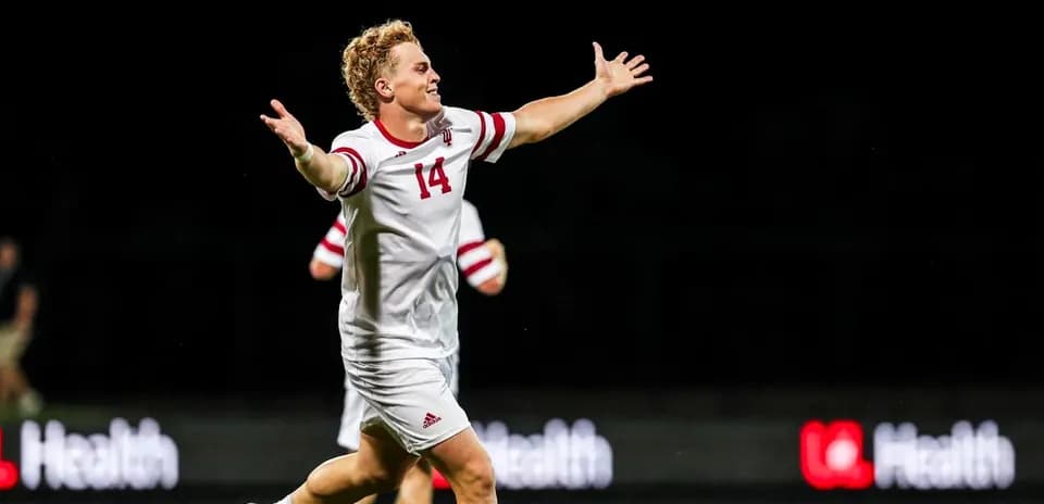 Player celebrating a goal during soccer match