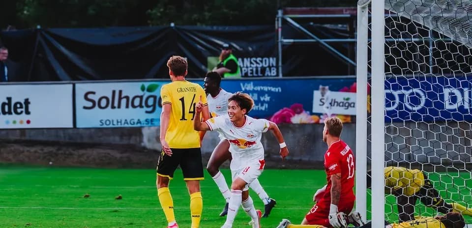 Red Bull Salzburg player celebrating a goal