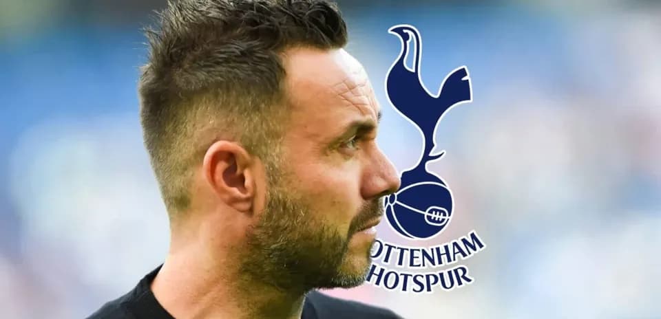 Profile view of man next to Tottenham Hotspur logo