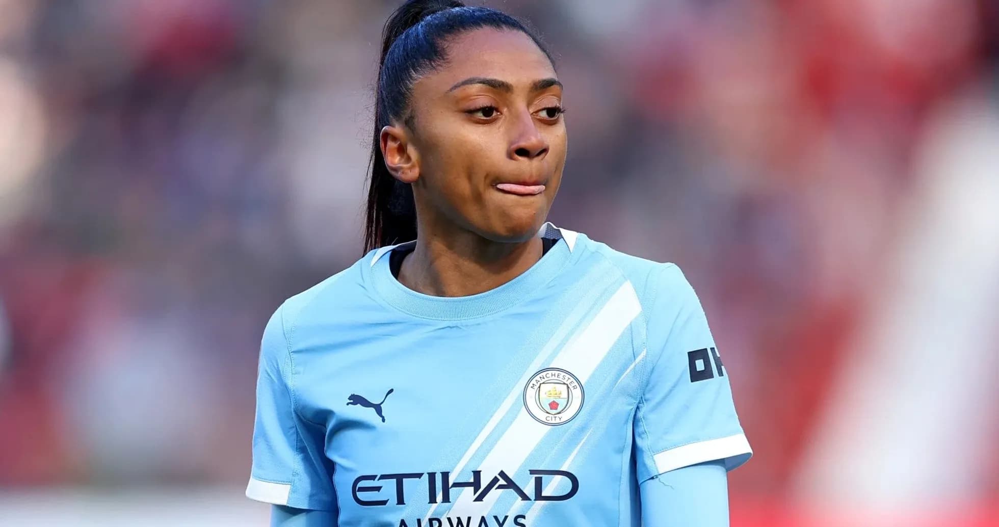 Player in Manchester City kit during match