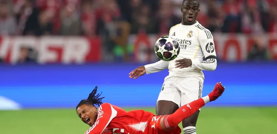 Player falling after a challenge during match
