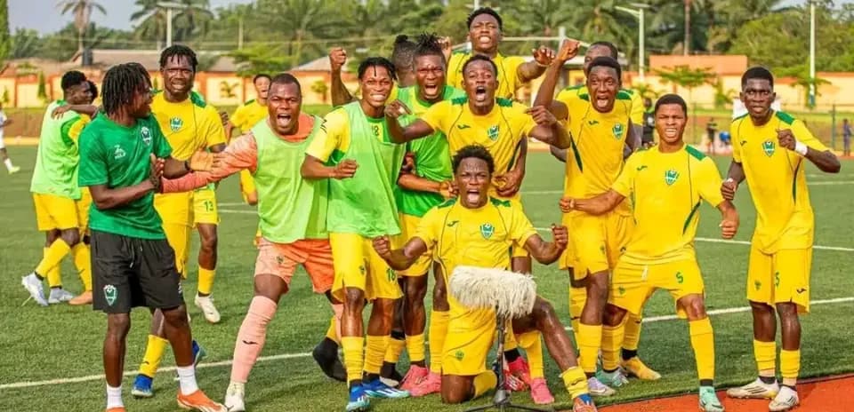 AS Sobemap players celebrating on the pitch