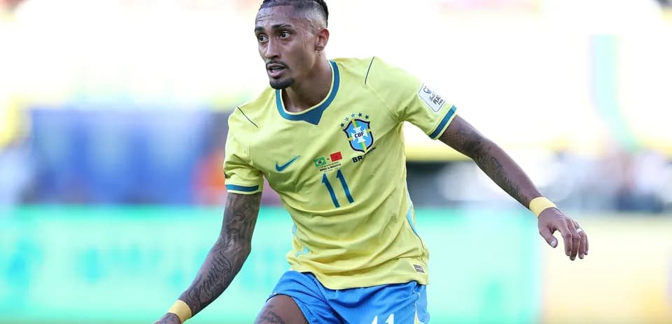 Player wearing Brazil jersey during a soccer match