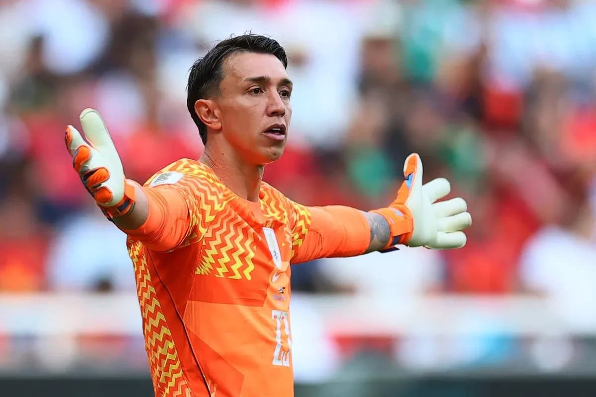 Goalkeeper gesturing during a football match