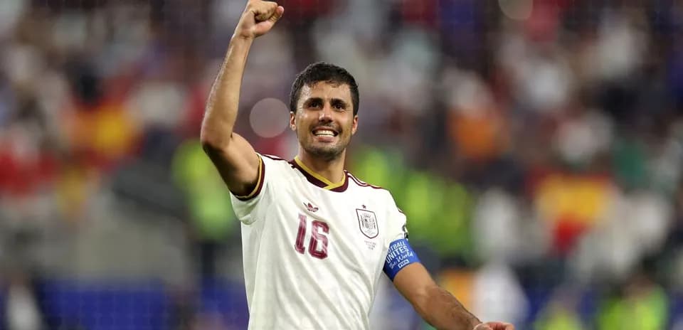 Player celebrating with raised fist after match