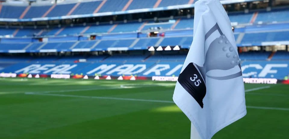 Corner flag at Santiago Bernabéu Stadium
