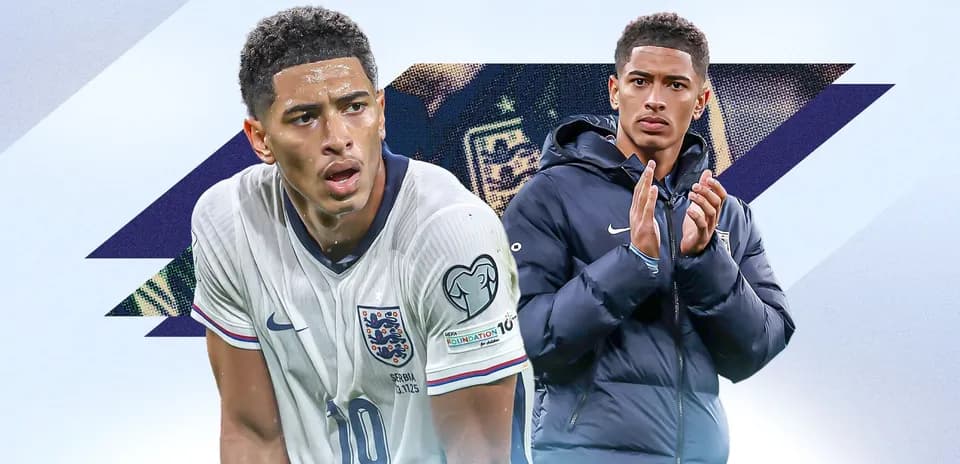 Player in England kit during match and another player applauding