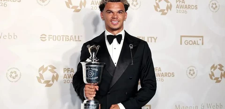 Player holding PFA Player of the Year award