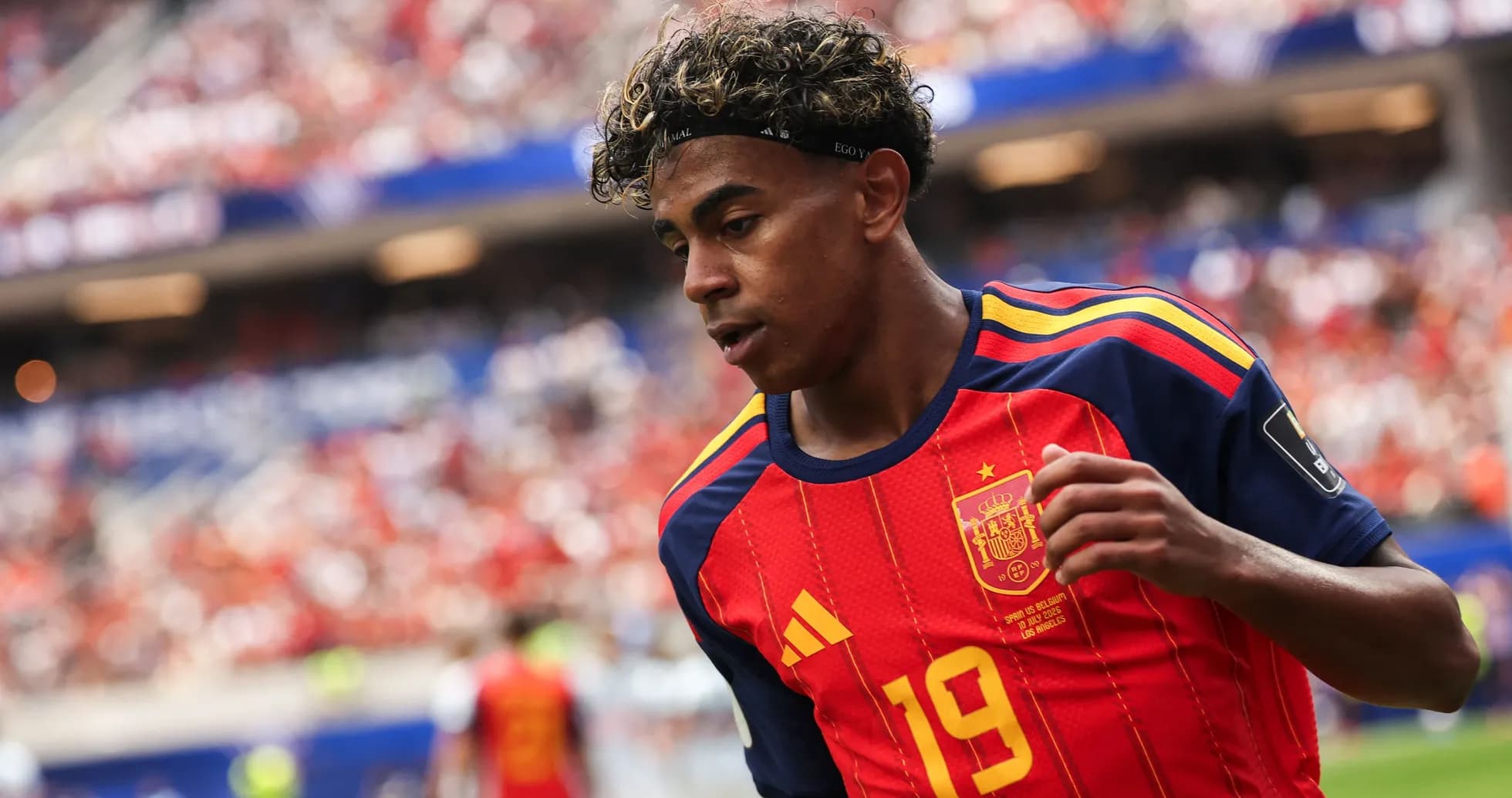 Player wearing Spain jersey during a match