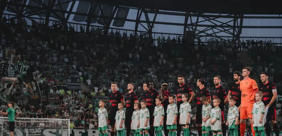Gornik Zabrze players line up before match