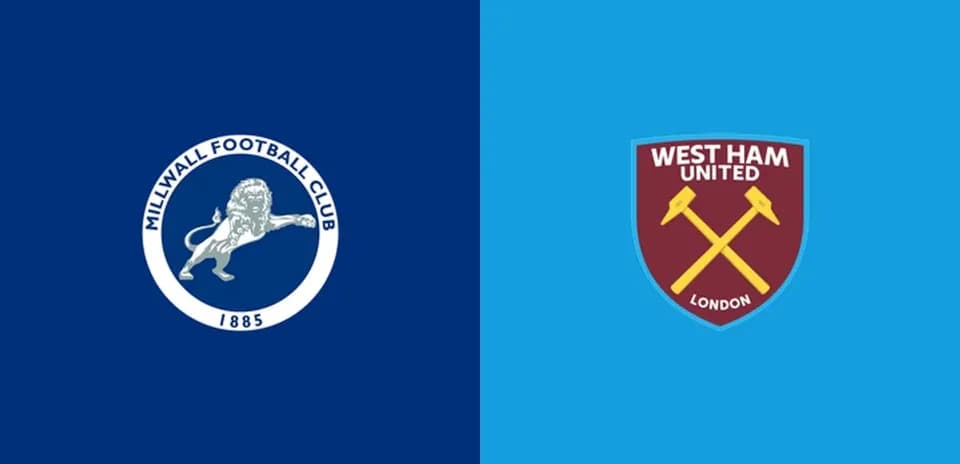 Logos of Millwall and West Ham United football clubs