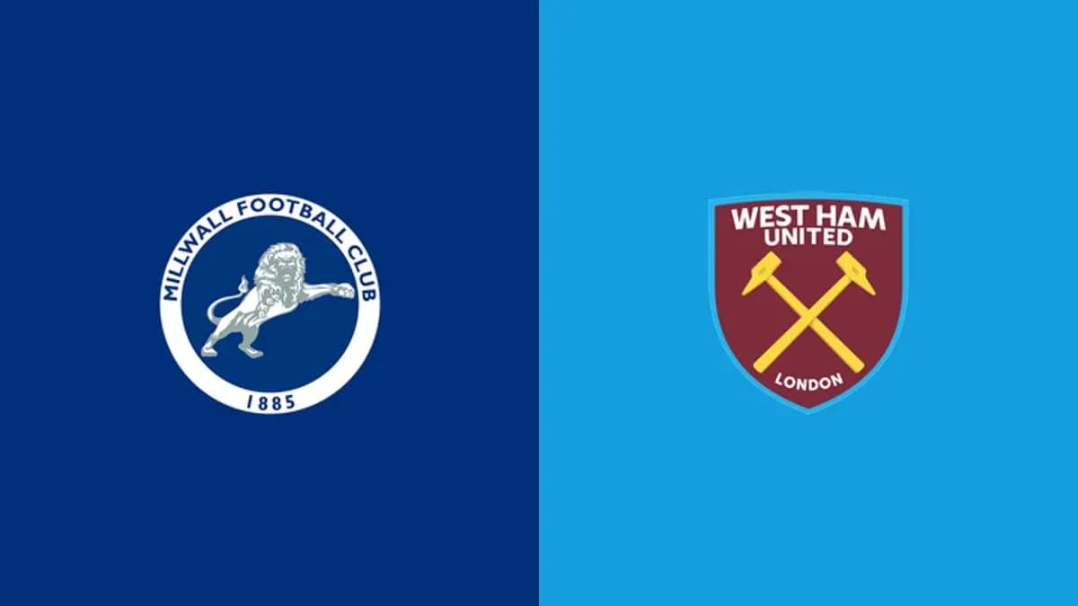 Logos of Millwall and West Ham United football clubs