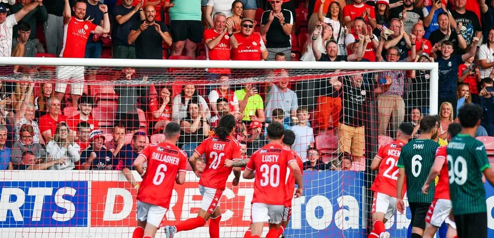 Fans celebrating a goal during Saburtalo match