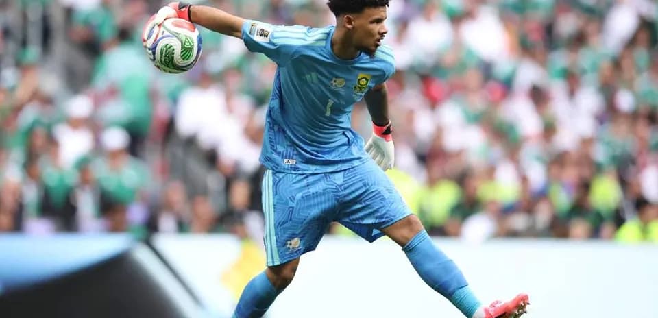 Goalkeeper throwing the ball during a match