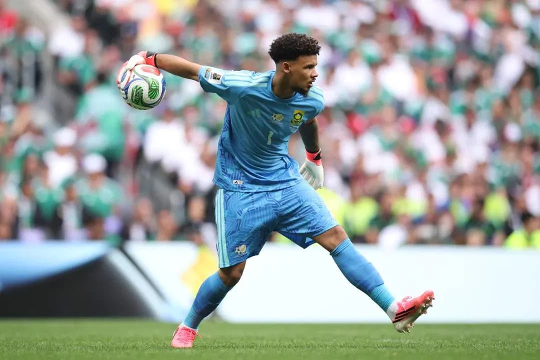 Goalkeeper throwing the ball during a match