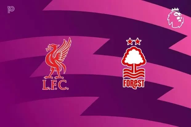 Logos of Liverpool and Nottingham Forest teams