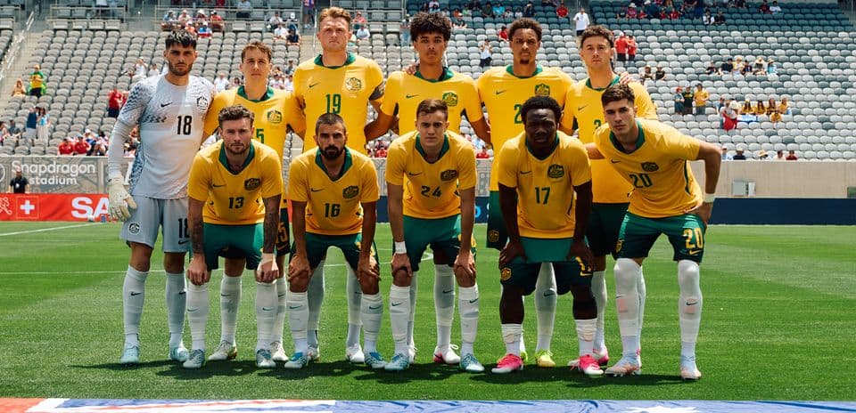 Australia national football team lineup before match