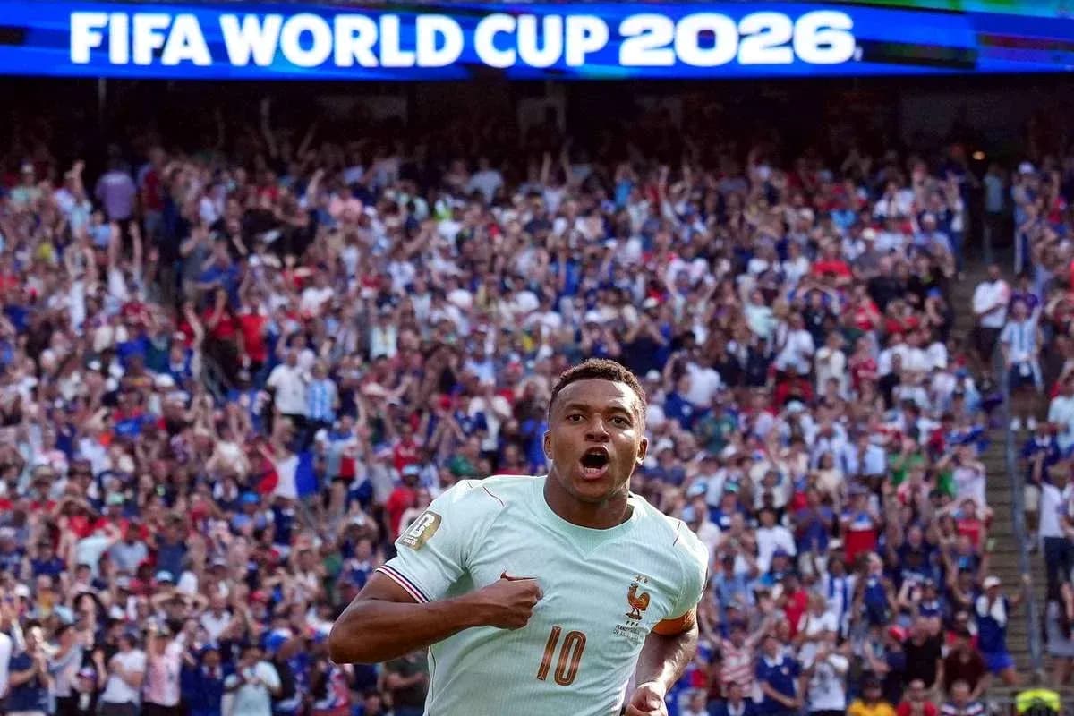 Player celebrating goal during FIFA World Cup match