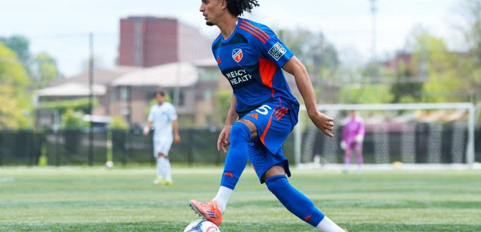 Player dribbling the ball during match