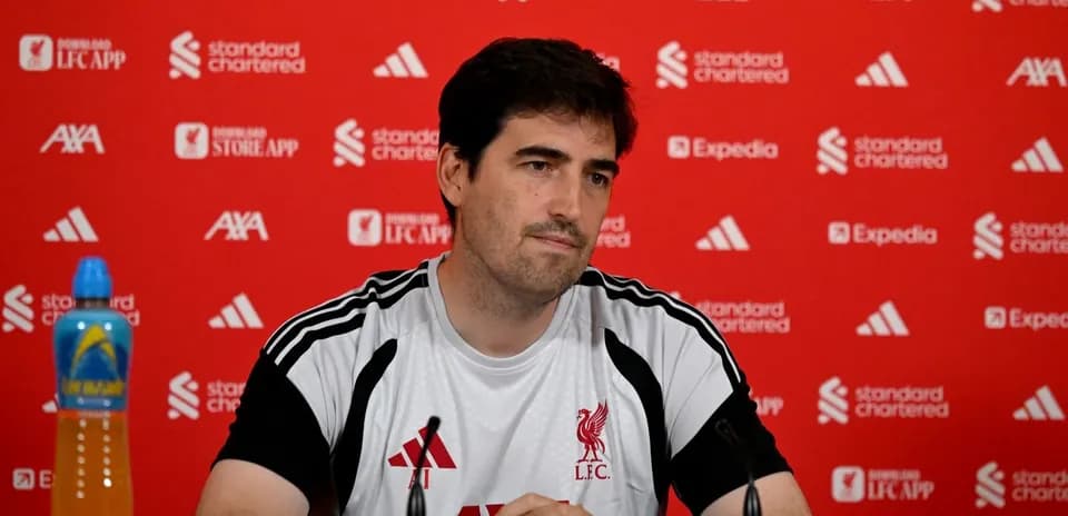 Coach speaking at Liverpool FC press conference