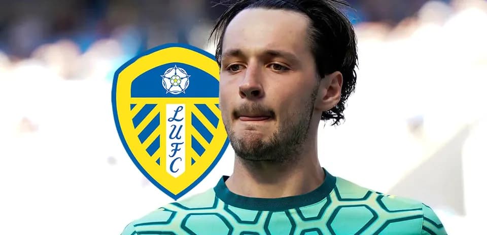 Goalkeeper wearing Leeds United kit on field