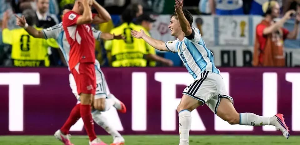 Argentina player celebrating a goal during match