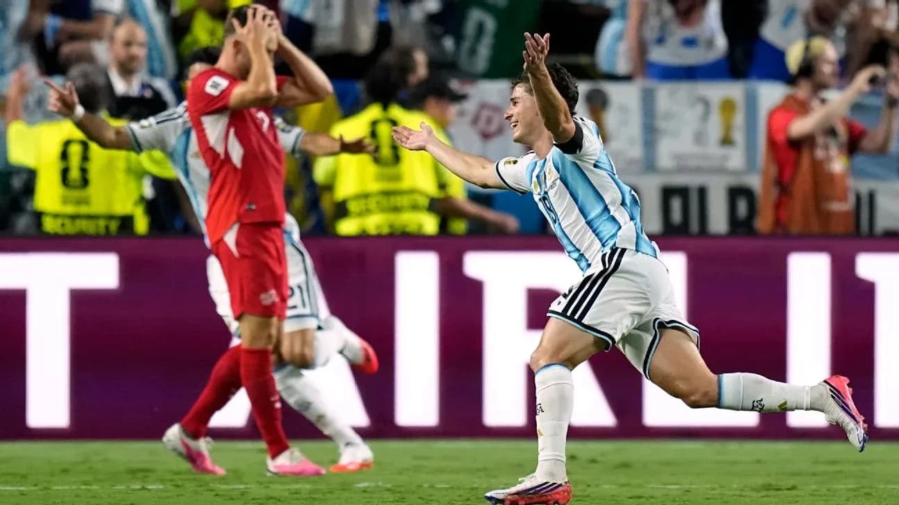 Argentina player celebrating a goal during match