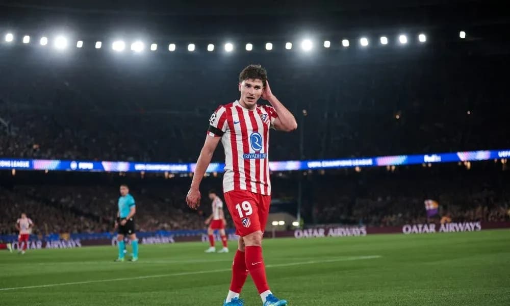 Atletico Madrid player on field during UEFA match