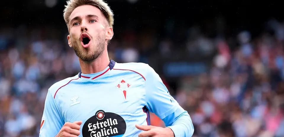 Celta Vigo player celebrating during a match