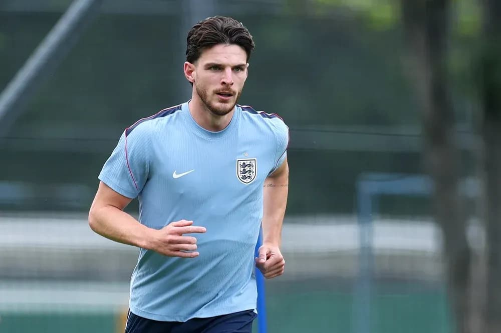 Player running during England training session
