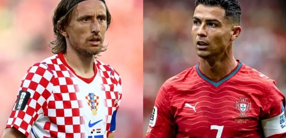 Modric and Ronaldo during World Cup match