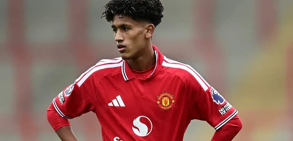 Young player in Manchester United jersey on field