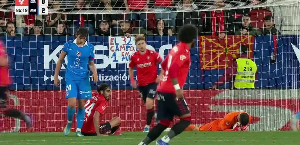 Atletico Madrid players celebrating goal against Osasuna