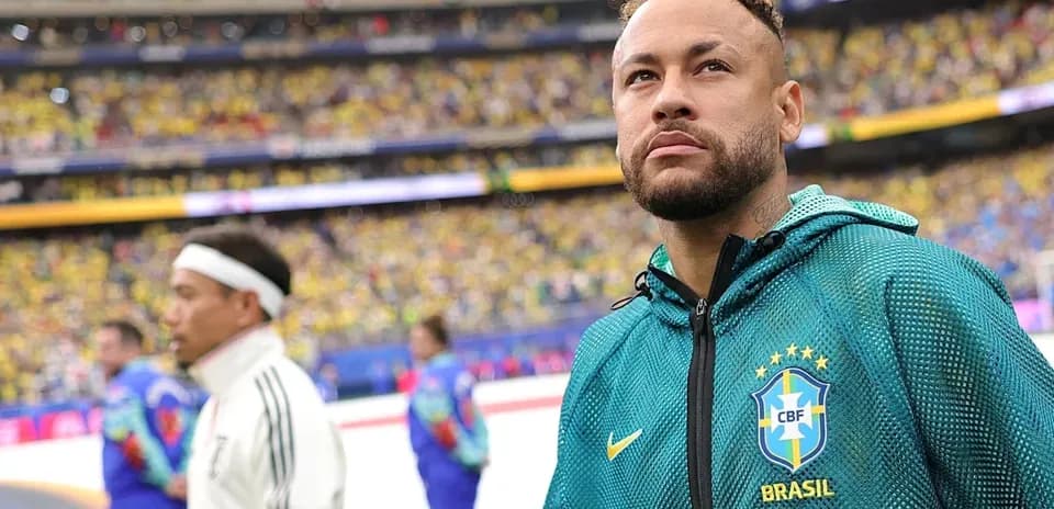 Neymar standing on the field before a match
