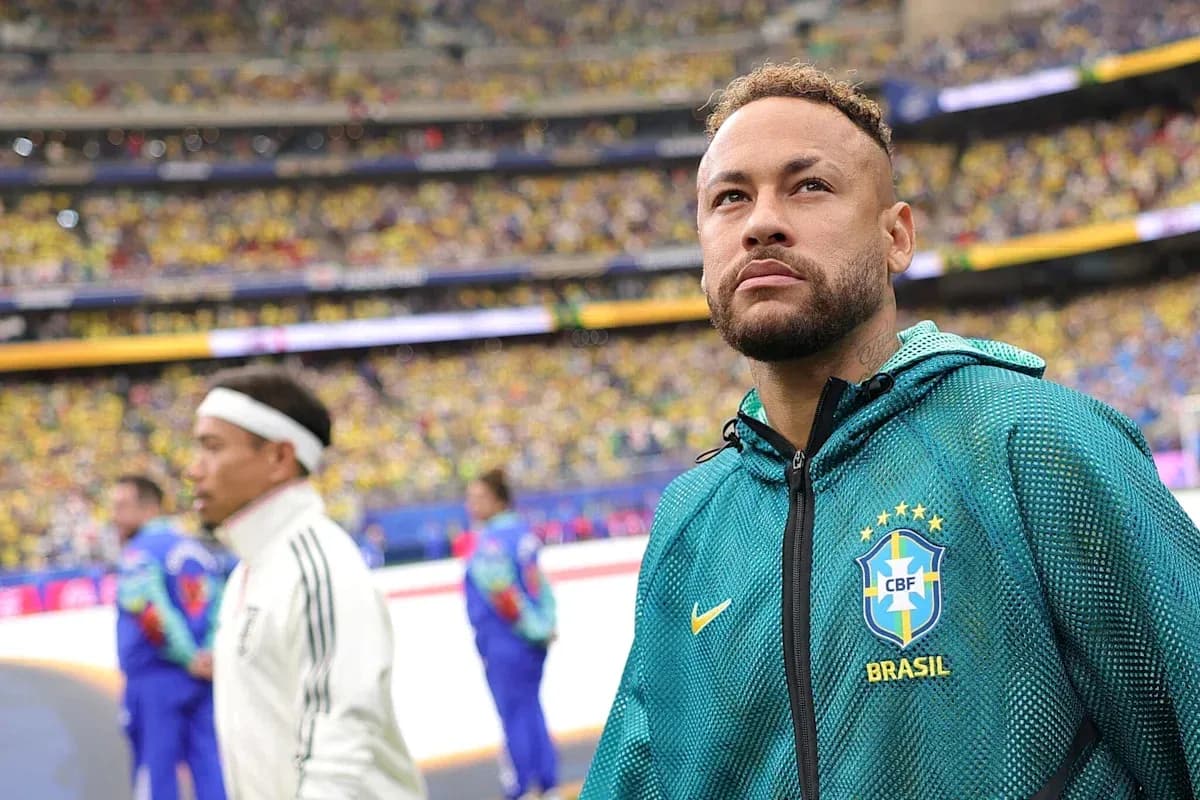Neymar standing on the field before a match