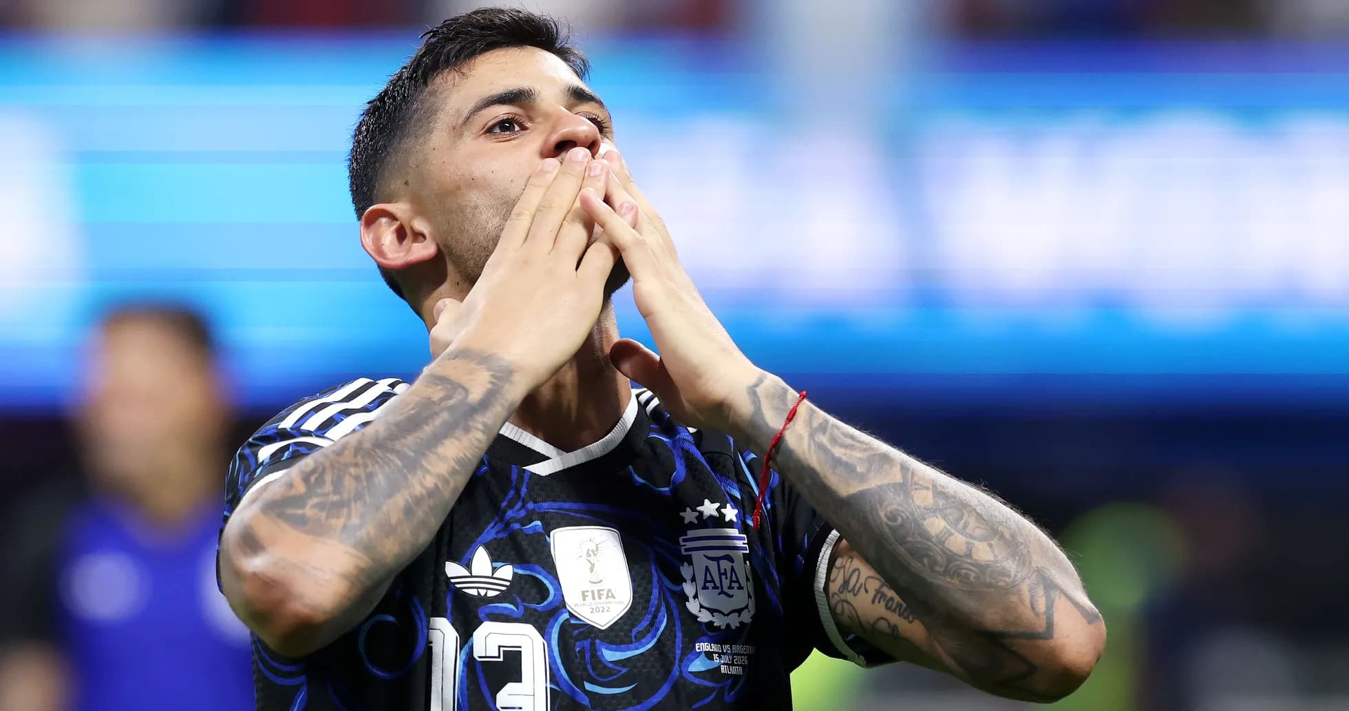 Player celebrating after scoring a goal during match
