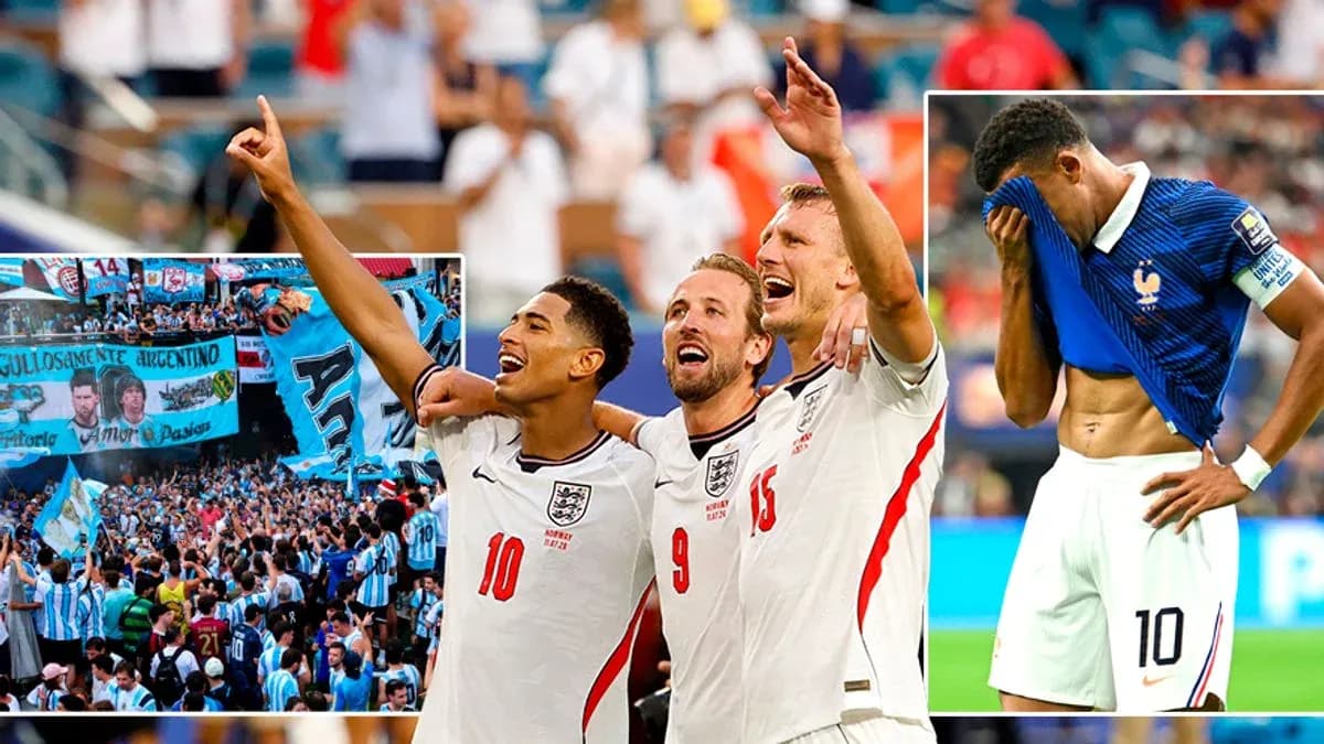 England players celebrating with fans at stadium