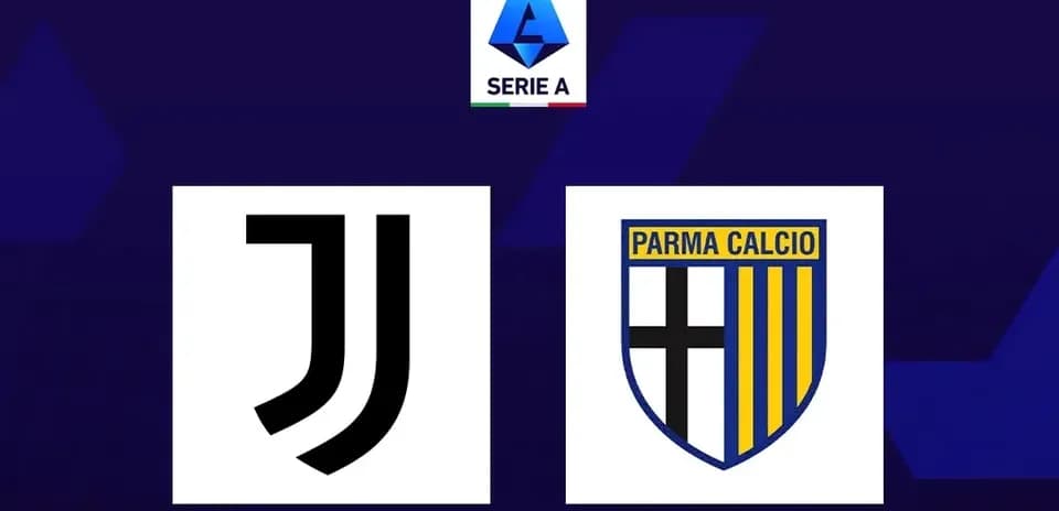 Logos of Juventus and Parma Calcio with Serie A emblem