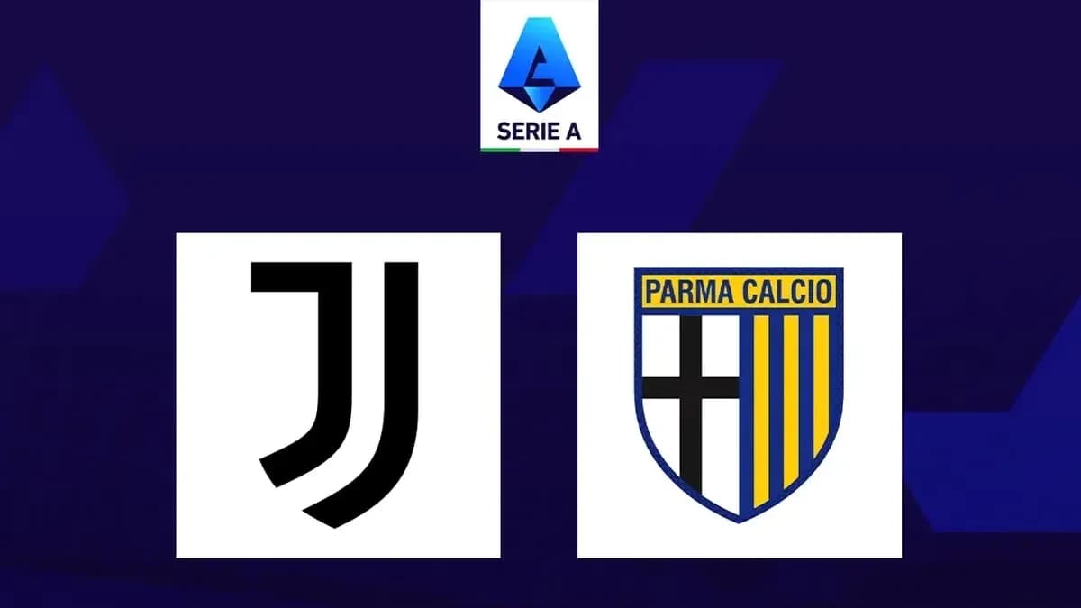 Logos of Juventus and Parma Calcio with Serie A emblem