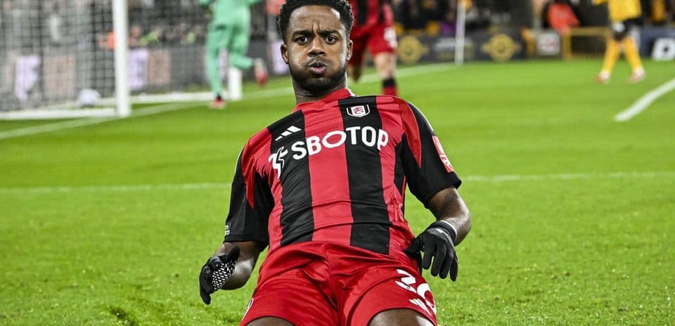 Player celebrating after scoring for Fulham