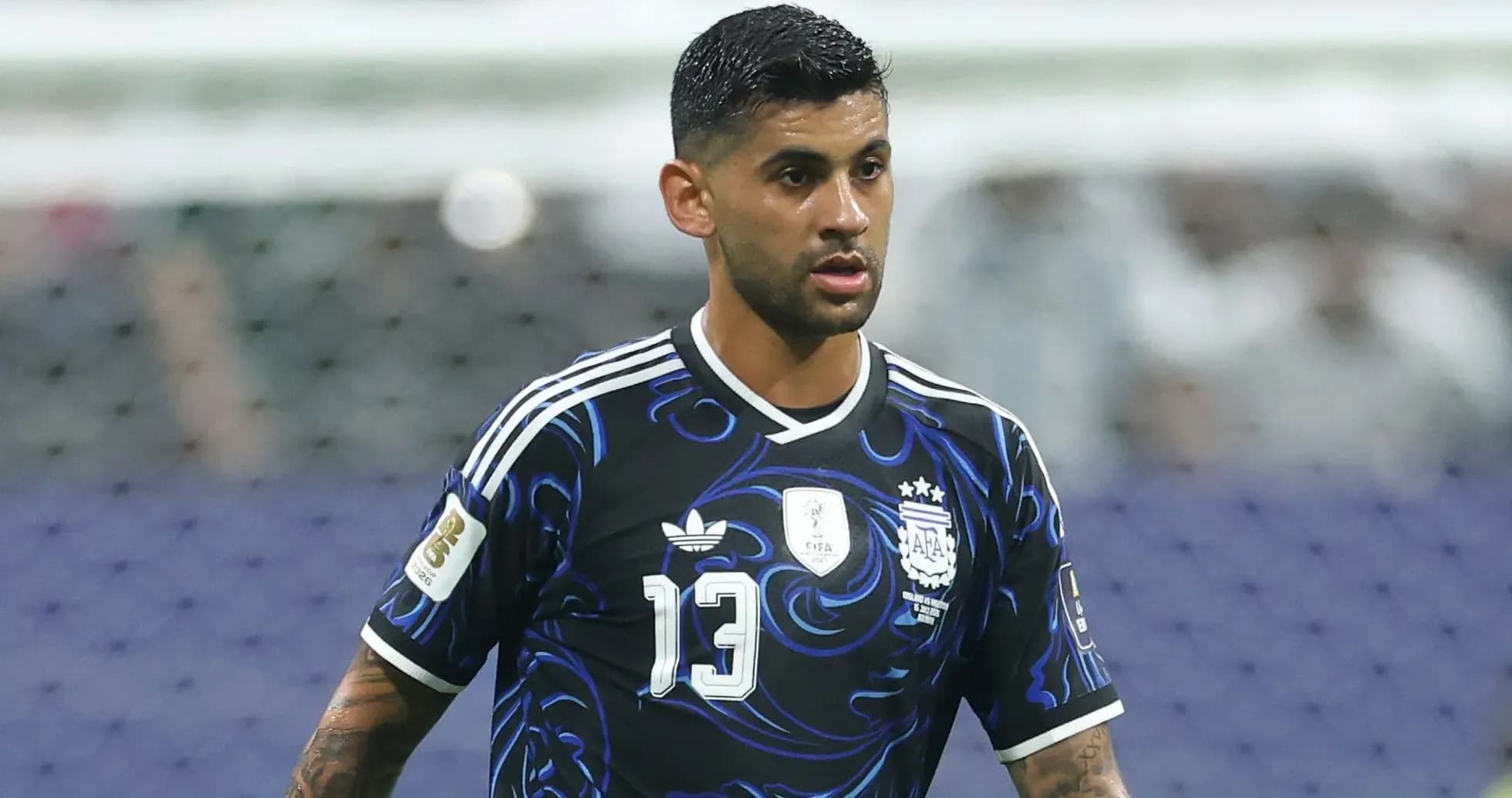 Player wearing Argentina jersey on the field