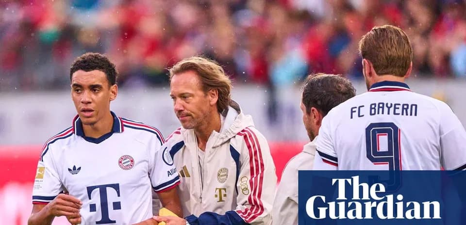 Bayern Munich players on sideline during match