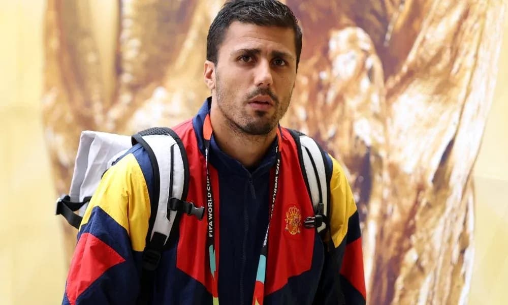 Athlete wearing Spain team colors at event
